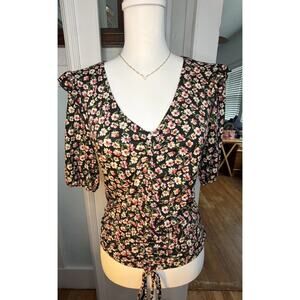 Moa Moa Women’s Milkmaid Croquet Cottagecore Floral Style Top Size m
